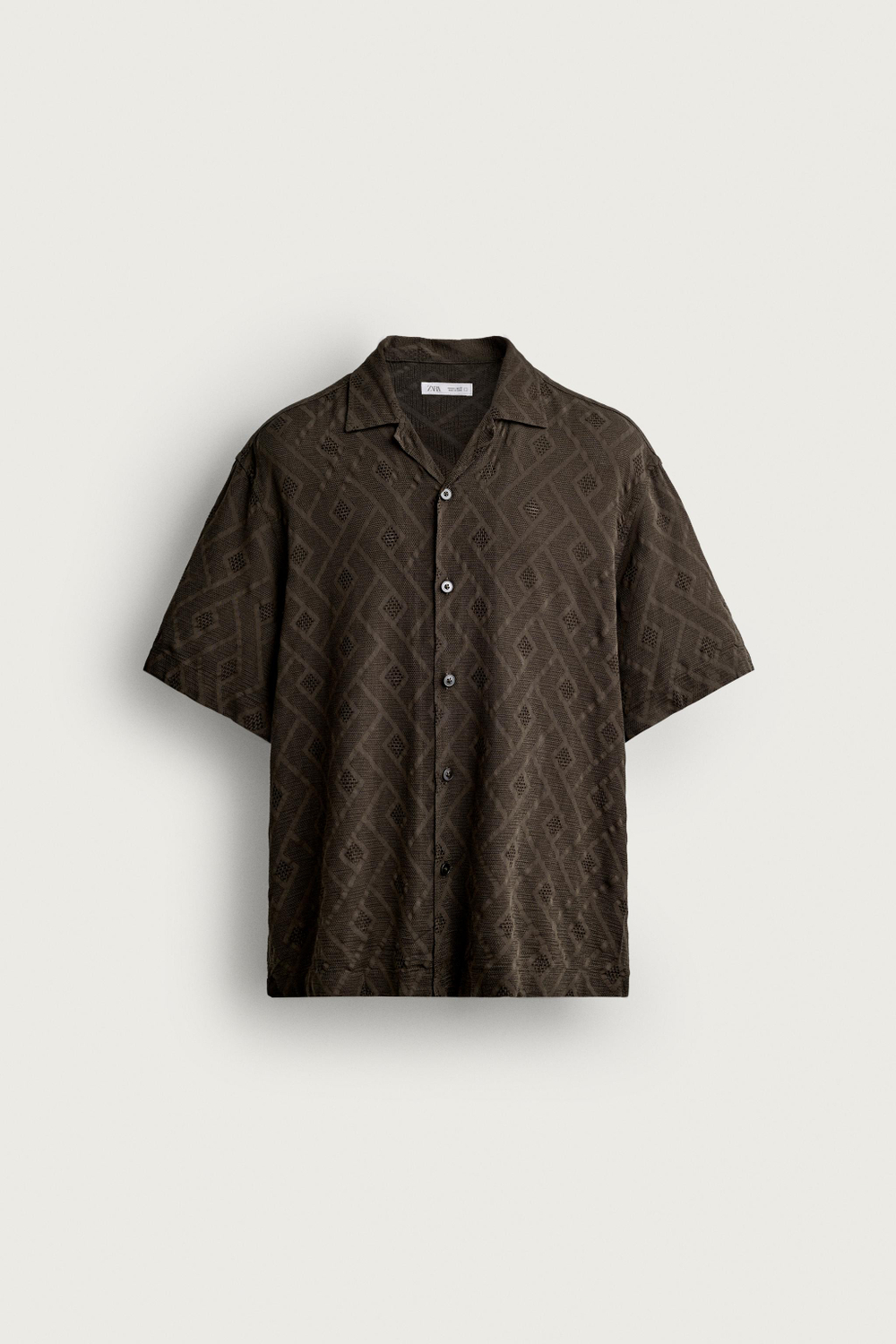 РУБАШКА JACQUARD С ГЕОМЕТРИЧЕСКИМ УЗОРОМ — ZARA