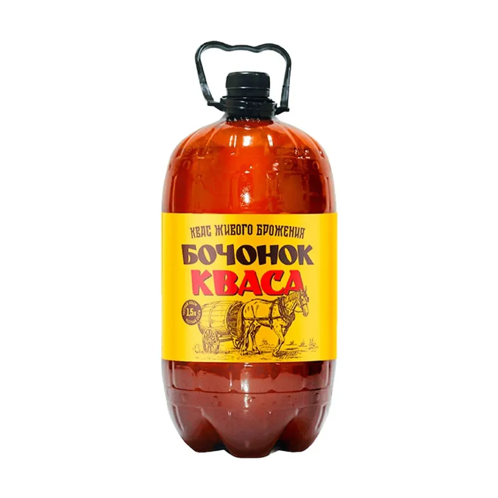 Квас Лысковский Окрошечный живого брожения 1,5 л бочонок