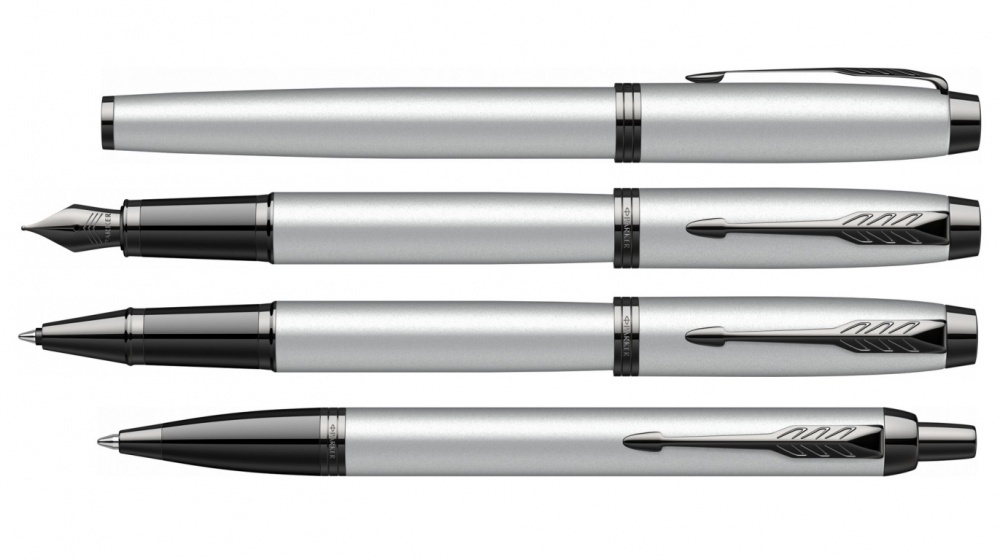 Шариковая ручка Parker IM Achromatic, Grey BT,стержень: M, цвет чернил: blue, в подарочной упаковке.