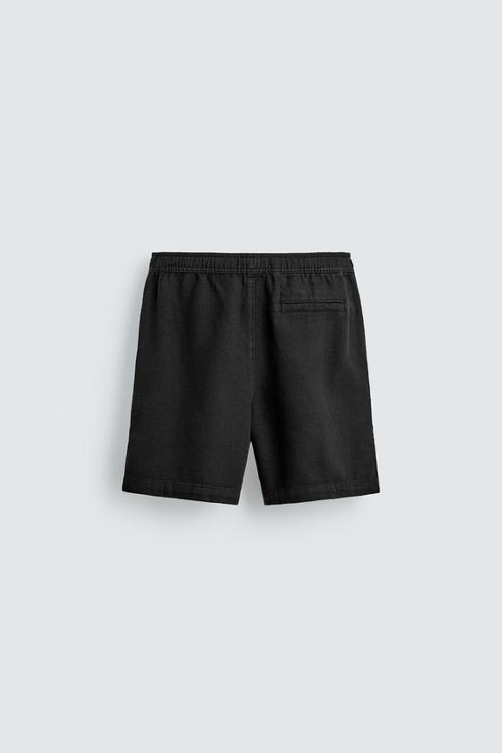 ZARA ШОРТЫ КЛАССИЧЕСКОГО КРОЯ ИЗ РЕЛЬЕФНОЙ ТКАНИ, ЧЕРНЫЙ