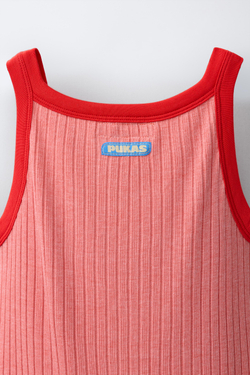 ZARA X PUKAS ТРИКОТАЖНОЕ ПЛАТЬЕ PUKAS SURF, БЕЛЫЙ/КРАСНЫЙ