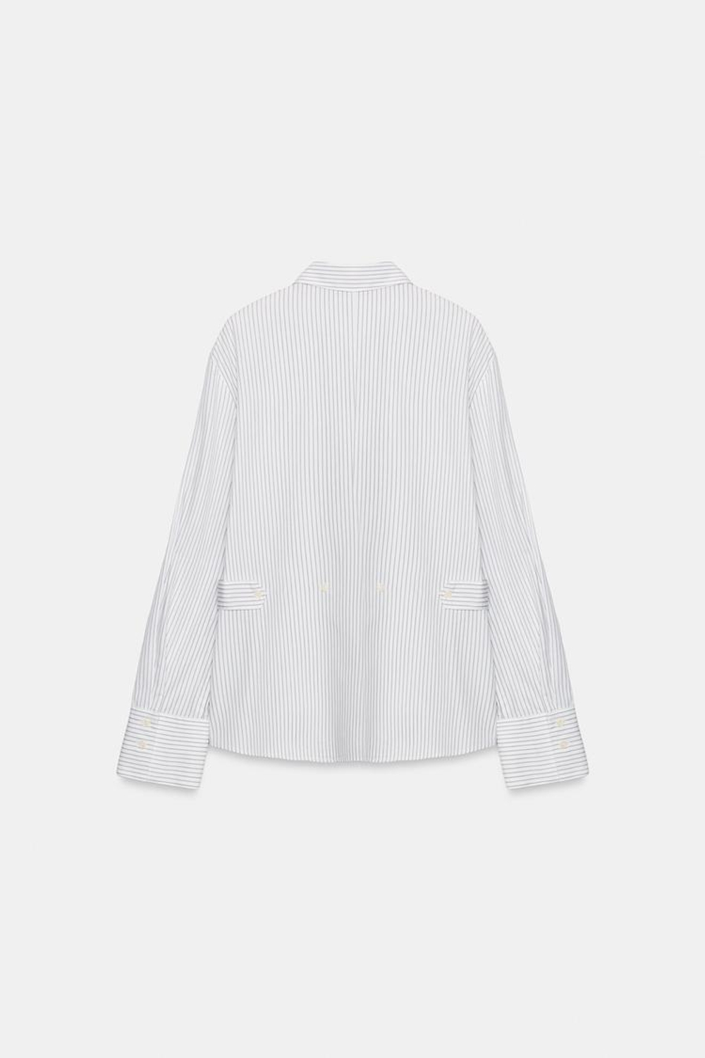 ZARA РУБАШКА В ПОЛОСКУ СО ШЛЕВКАМИ НА ТАЛИИ — ZW COLLECTION, БЕЛЫЙ