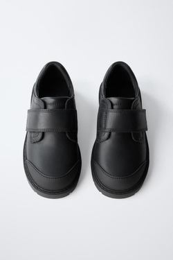 ZARA ШКОЛЬНЫЕ КОЖАНЫЕ ТУФЛИ, ЧЕРНЫЙ