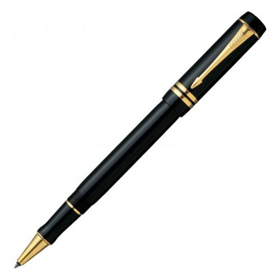 Ручка-роллер Parker Duofold T74, цвет: Black GT, стержень: Fblack, S0690470