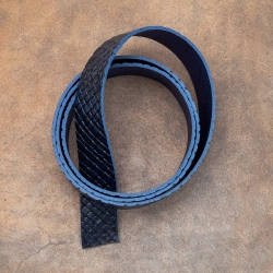 Ременная заготовка Тречия Олд цв. Синий / Treccia old Blue, толщ. 3,0+ мм