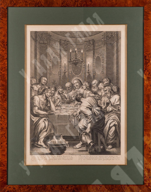 Грегуар Юре. Тайная вечеря. Бумага, резец. Франция. 1664.