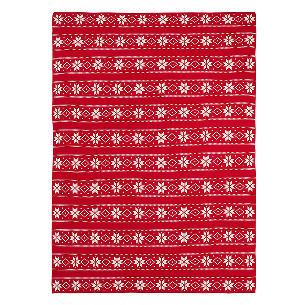 Плед из хлопка с новогодним рисунком frostwork из коллекции new year essential, 130x180 см
