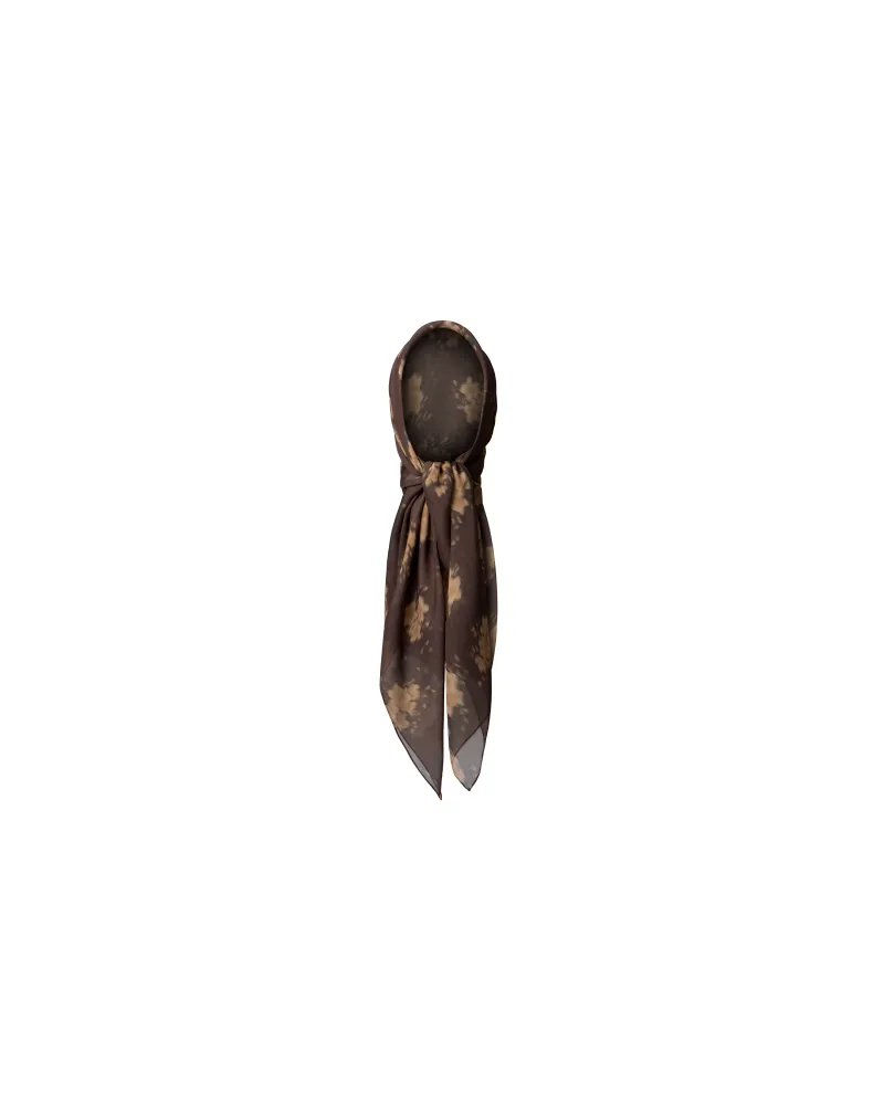 Летиция (Letecia), Косынка из шоколадного шифона с бежевыми цветами