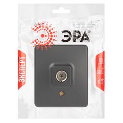 Розетка ЭРА Эксперт 11-3201-05 TV одиночная IP20 ОУ антрацит | Эра Эксперт
