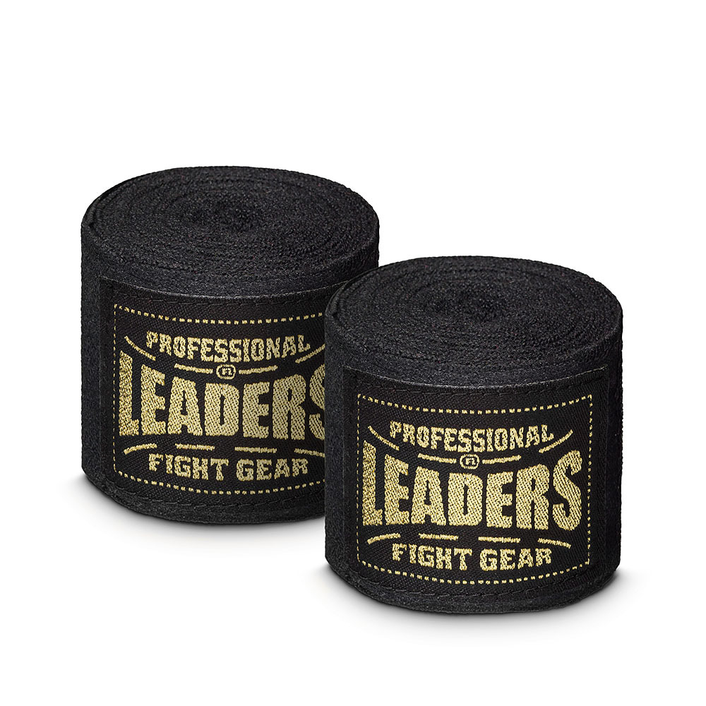 Бинты Leaders Black 4m хлопок/эластан