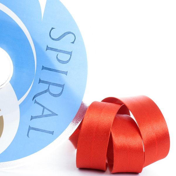 Косая бейка атласная 30 мм / 25 метров, 14 красный, Safisa (Spiral)