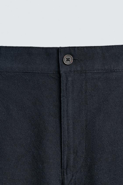 ZARA ШОРТЫ REGULAR FIT ИЗ РЕЛЬЕФНОЙ ТКАНИ, МОРСКОЙ СИНИЙ