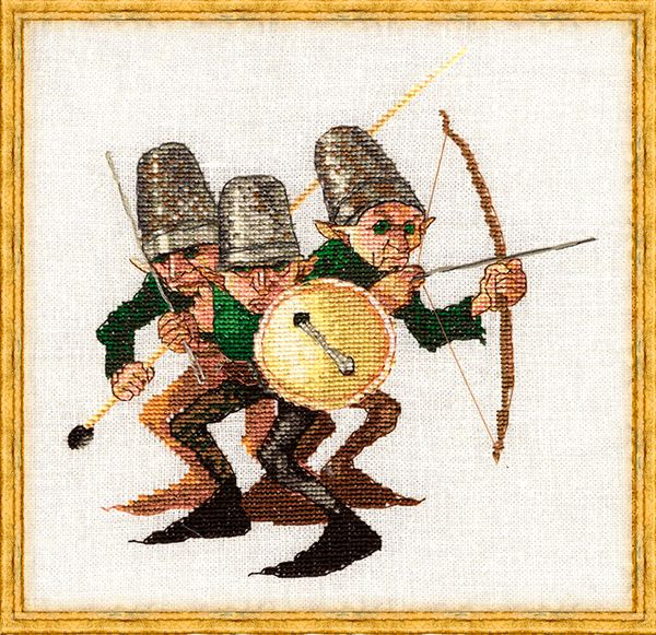 Набор для вышивания нитками Nimue, Guerre des Boutons (Война пуговиц), 17х18 см