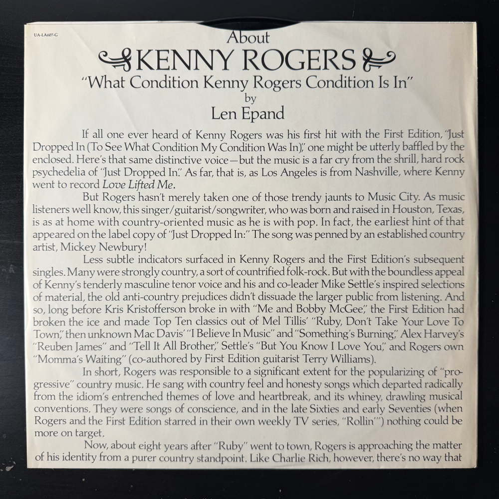 Kenny Rogers ‎– Love Lifted Me (США 1976г.)