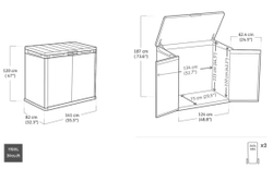 Ящик пластиковый Keter Darwin 1150 л olive