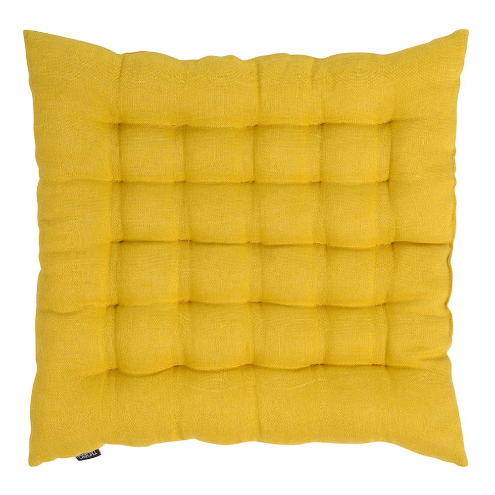 Подушка на стул 40x40 Tkano Essential льняная желтая