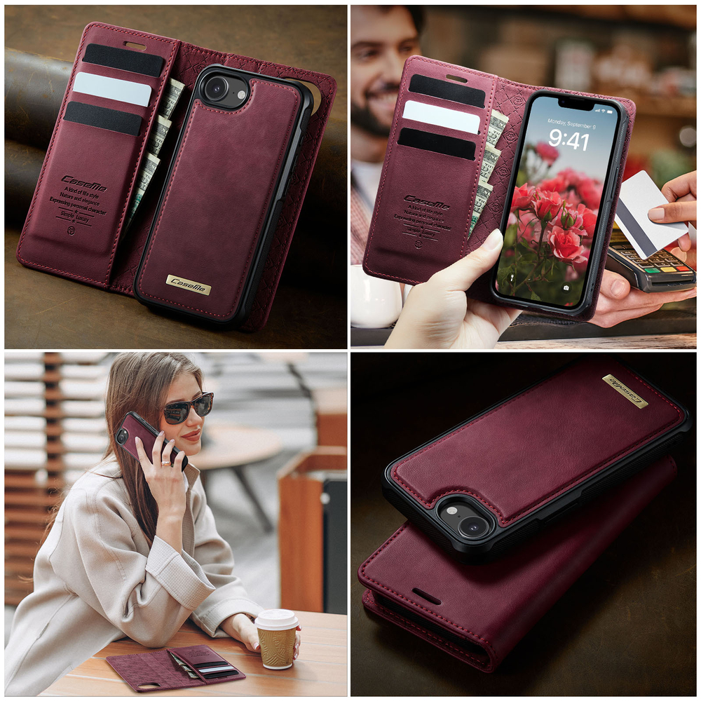 Чехол-кошелек CaseMe 2 in 1 MagSafe iPhone 16E
