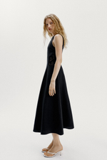 ПЛАТЬЕ МИДИ С КОМБИНИРОВАННОЙ ТАЛИЕЙ — ZARA