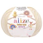 Пряжа Alize (Ализе) Cotton Gold Hobby New / уп.10 мот. по 50 г, 165 м, 01 молочный