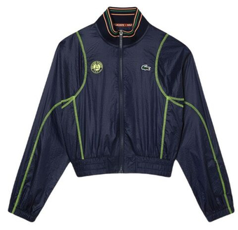 Женская Кофта теннисная Lacoste Sport Roland Garros Edition Post-Match Cropped Jacket - небесный