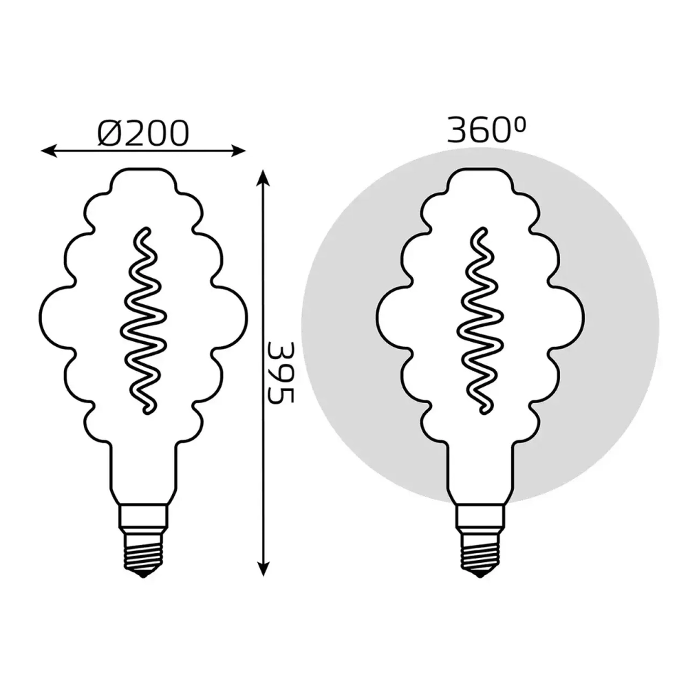 Лампа Gauss LED Filament Honeycomb 8.5W Е27 165lm 1800К gray 161802005