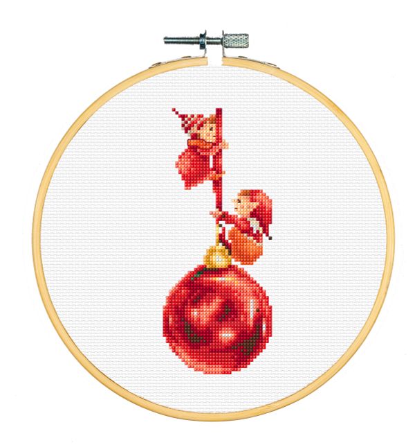Набор для вышивания нитками Dutch Stitch Brothers Рождественские гномы, канва Aida 14 ct