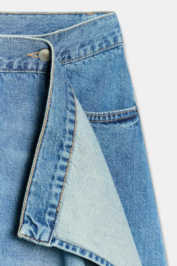 ZARA АСИММЕТРИЧНАЯ ДЖИНСОВАЯ ЮБКА TRF, СИНИЙ