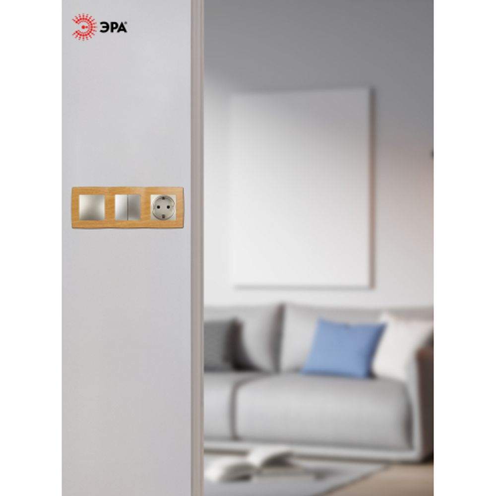 12-5003-07 ЭРА Рамка на 3 поста, Эра12, ольха | Эра 12