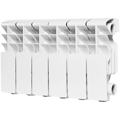 Радиатор алюминиевый ROMMER Plus 200 - 6 секций (подключение боковое, цвет белый)