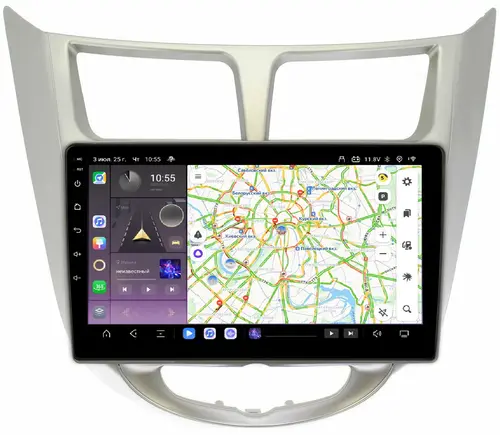 Магнитола для Hyundai Solaris 2010-2016 - Kuberg QLed, Android 13, Быстрейшая, CarPlay, SIM-слот