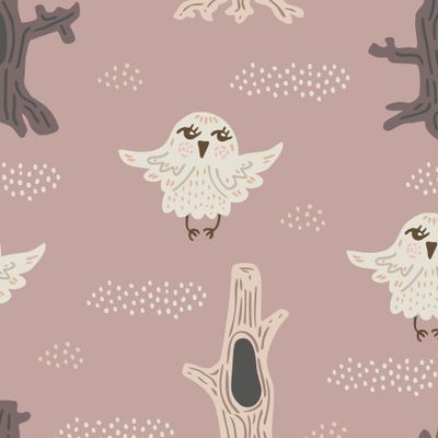 Buy pale pink owl fabric