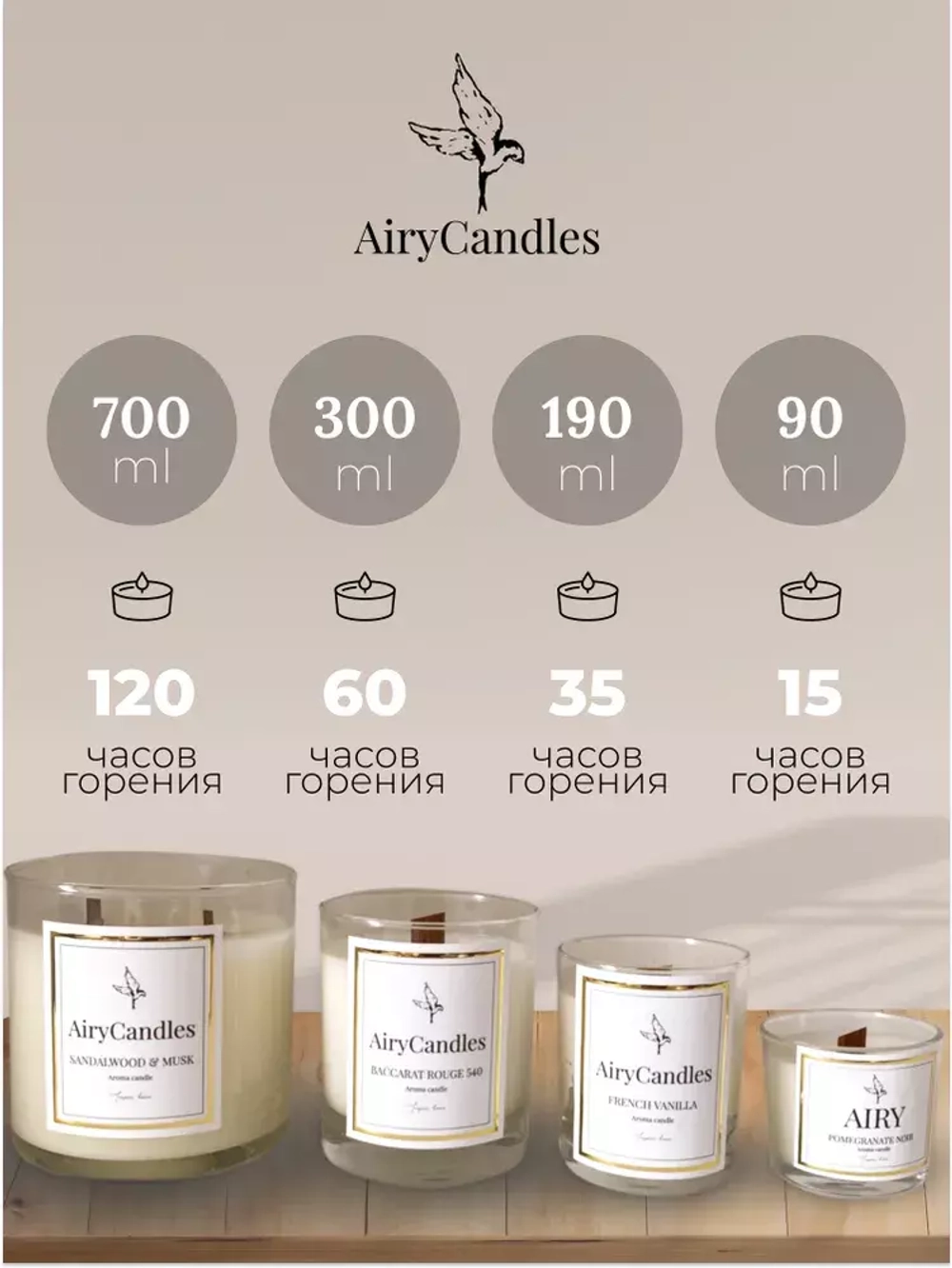Свеча ароматическая AiryCandles Baccarat 540