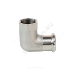 Угольник сталь нерж AISI 316L 90гр Дн 15х1/2" Ру16 пресс/ВР Inoxpres RM 198102015