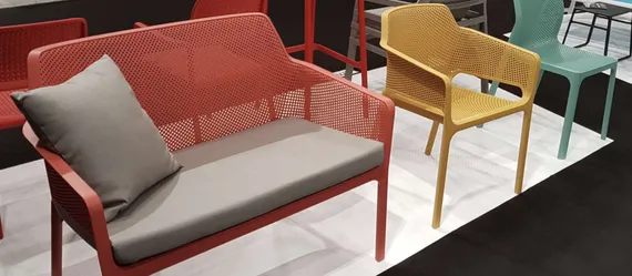Подушка для уличного дивана Net Bench, серая