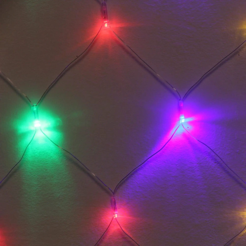 Гирлянда для дома СЕТКА ш2,0* в1,5 м 240 ламп LED, прозр.пров, 8 реж, IP-20, Мультицвет (возможность соединения)