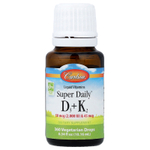 Carlson, Super Daily® D3 + K2, 50 мкг (2000 МЕ) и 45 мкг, 10,16 мл (0,34 жидк. унции)