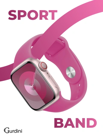 Ремешок Gurdini Sport Band (силиконовый) Apple Watch 42mm/44mm (S/M-M/L) Pomegranate