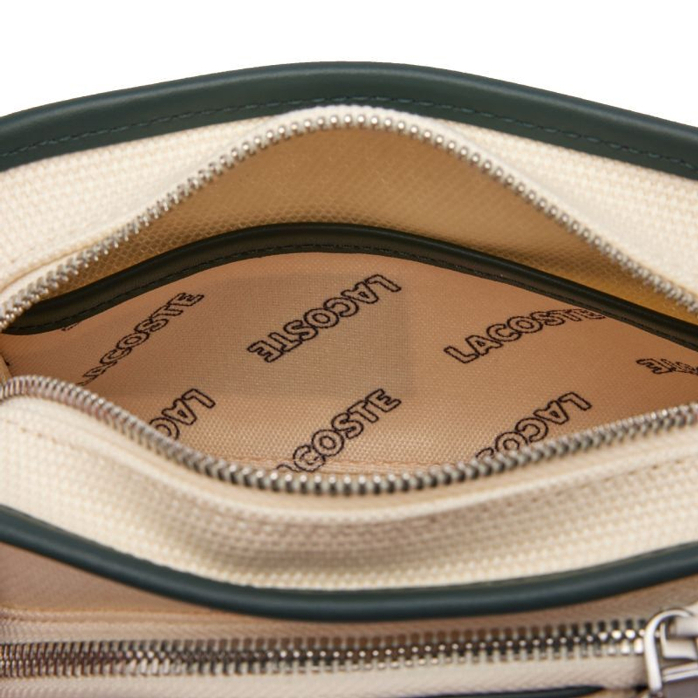 Lacoste Tennis Style Textile Shoulder Bag - Beige