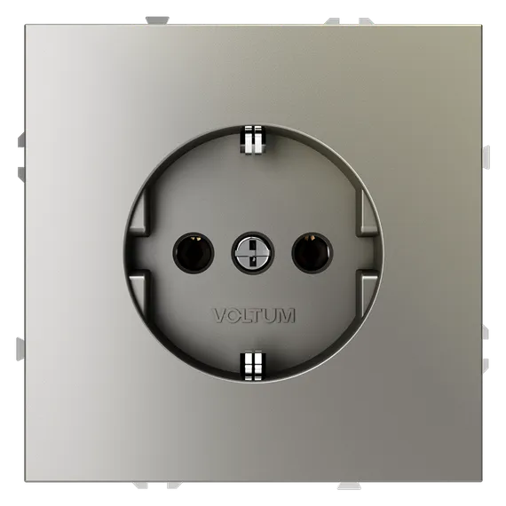 Розетка с заземлением Voltum S70 Шелк VLS040104