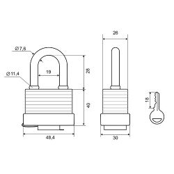 Замок навесной PALLADIUM 905WP-40