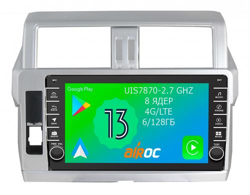 Магнитола для Toyota Land Cruiser Prado 150 2014-2017 - Airoc AB-1116 (кнопки и крутилки), Android 13, Быстрая, SIM-слот, CarPlay