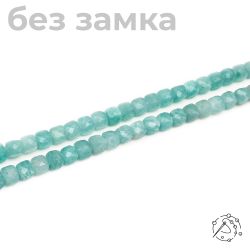Нить из бусин Амазонит, 5 мм, куб с огранкой
