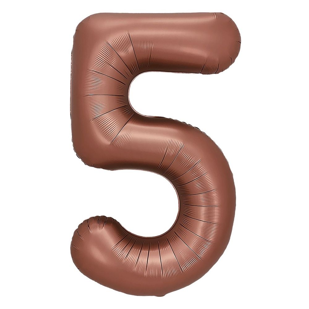 Шар (40''/104 см) Цифра, 5, Шоколадный, 1 шт. в уп.