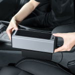 Автомобильный органайзер + USB Хаб Baseus Deluxe Metal Armrest Console Organizer (Dual USB Power Supply) - Silver