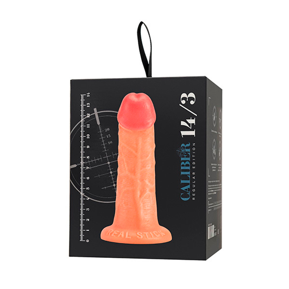 Телесный фаллоимитатор-реалистик 14см на присоске ToyFa RealStick Caliber 983001