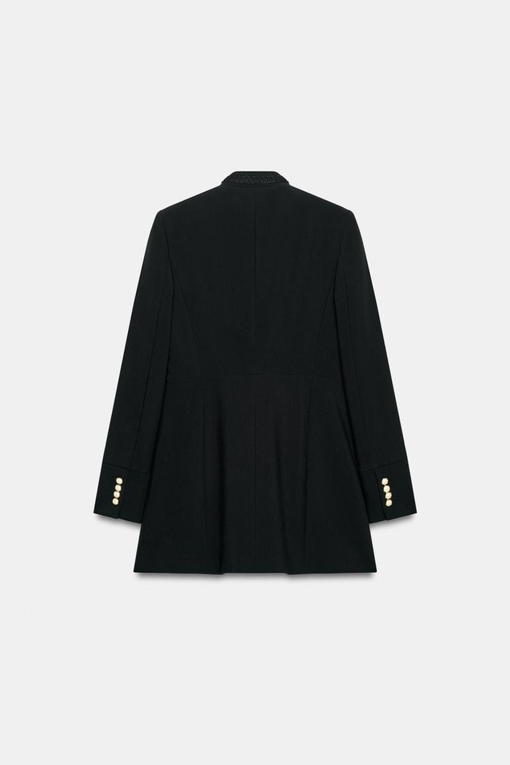 ZARA ПРИТАЛЕННОЕ ПАЛЬТО С ПУГОВИЦАМИ, ЧЕРНЫЙ
