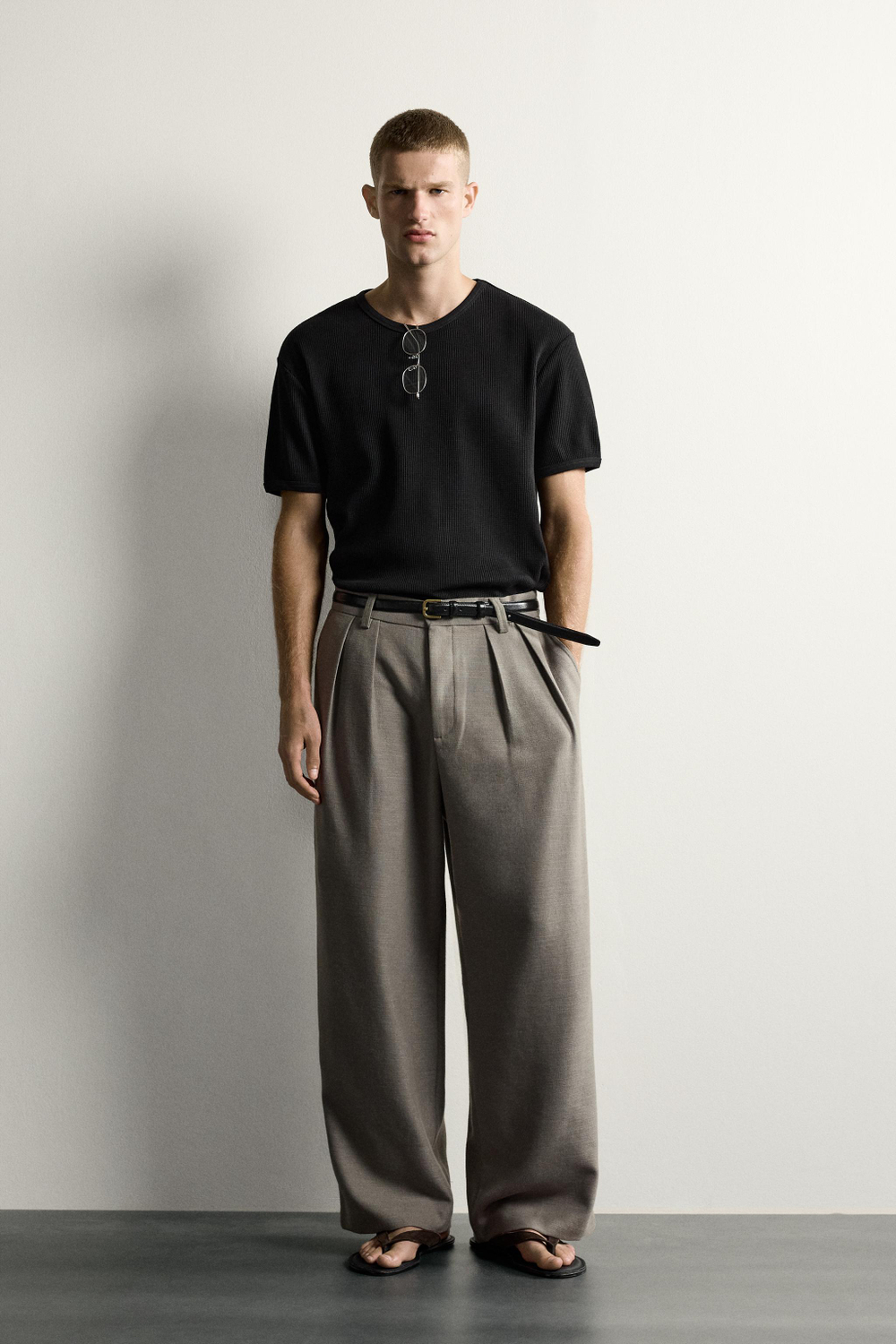 ФУТБОЛКА ИЗ РИФЛЕНОГО ТРИКОТАЖА — ZARA