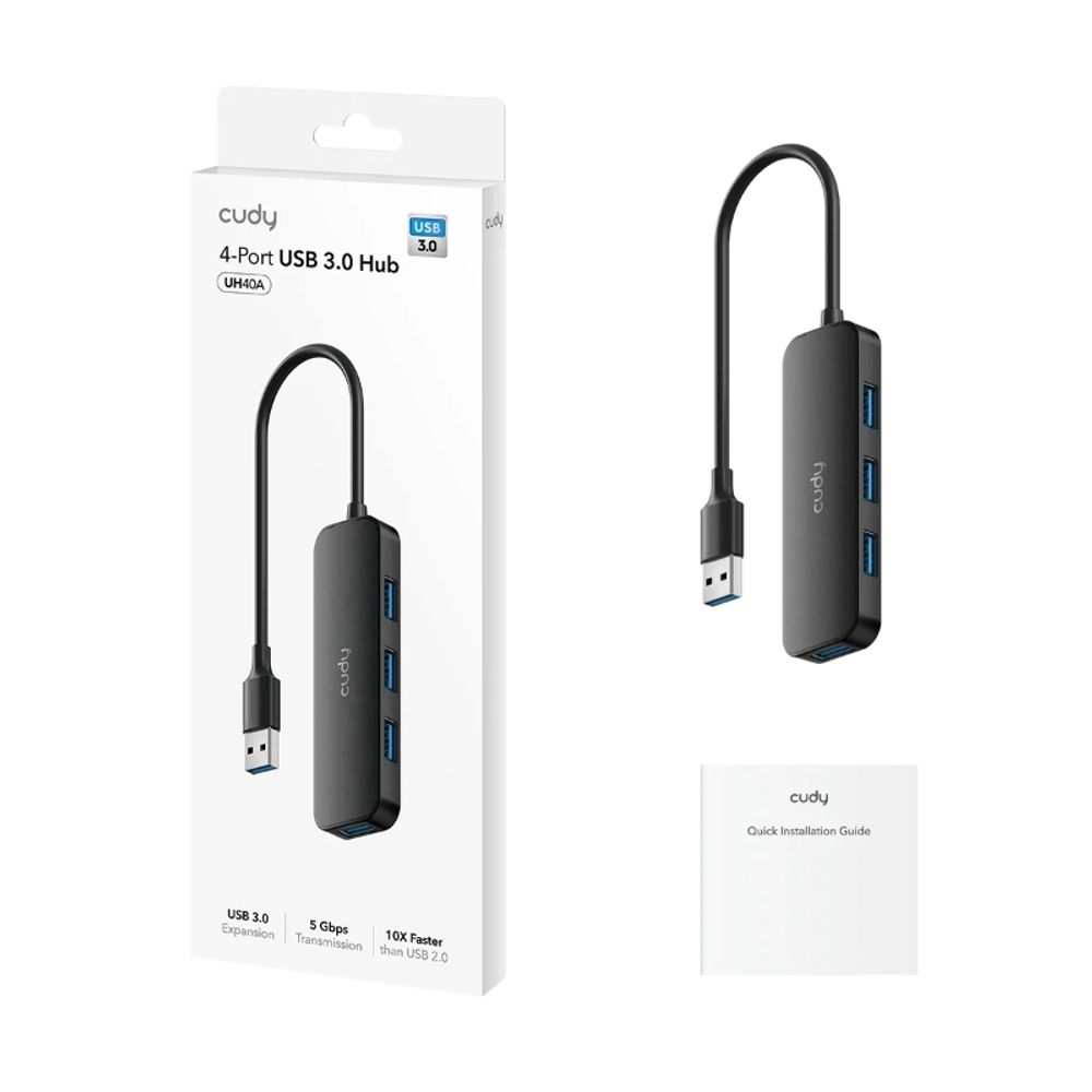 Cudy UH40A Концентратор с 4 портами USB-A 3.0