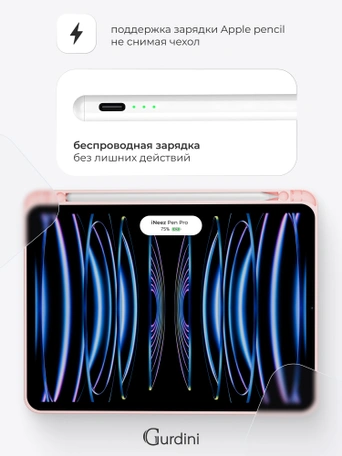 Чехол книжка для iPad Pro 11" (2,3,4 gen) Gurdini Milano Series Pink Sand
