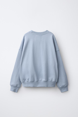 ZARA ОДНОТОННАЯ ТОЛСТОВКА HEAVY WEIGHTЖ, ГОЛУБОЙ